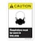 Signmission ANSI Caution Sign, Respirators Must Be Worn In This Area, 7in X 5in Decal, 5" H, 7" W, Landscape OS-CS-D-57-L-19788 - alternate 1